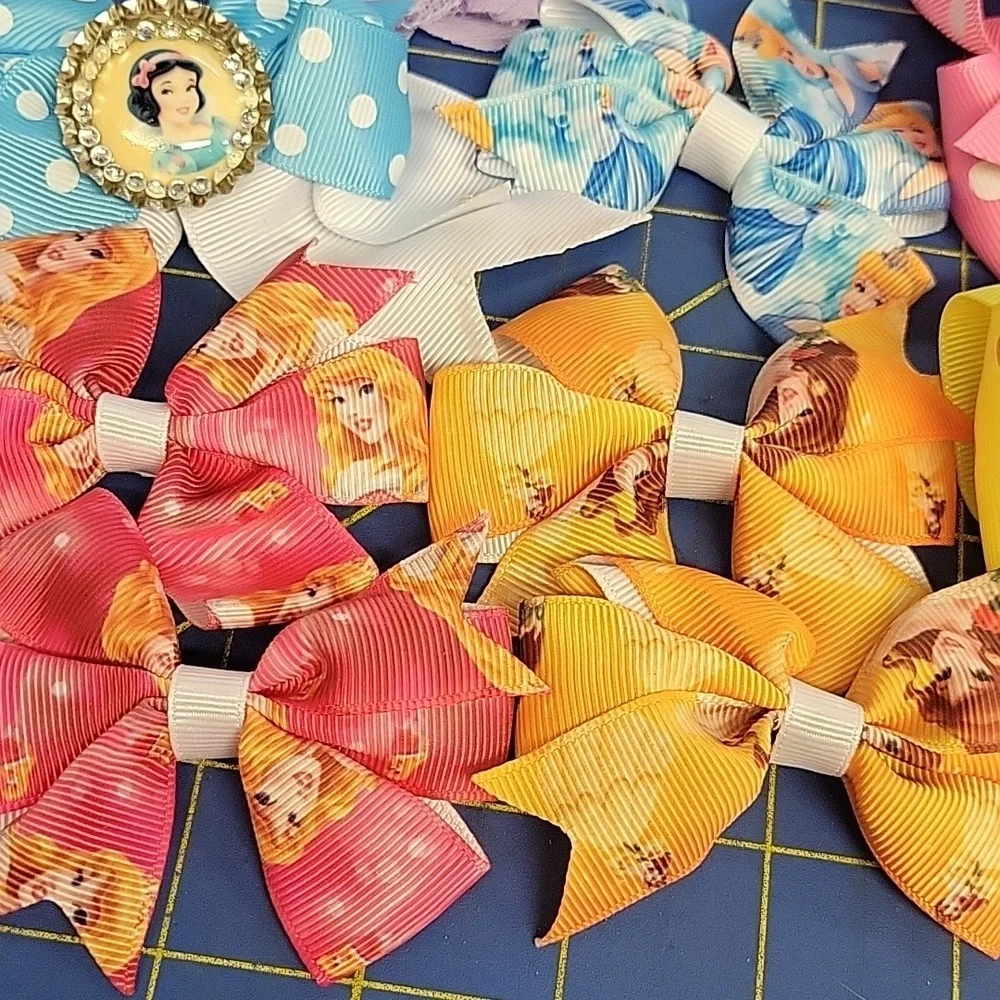Disney Princess Hair 10 Bows 1 Headband Lot of 12